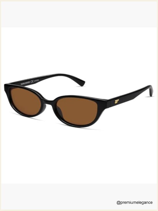 Retro Semi Oval Polarized Sunglasses Small 90s Style Rectangle Frame main image 6